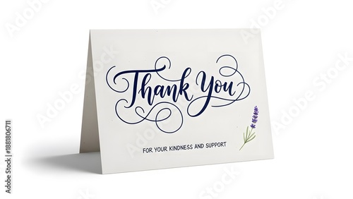 A heartfelt thank you card. expressing sincere gratitude for support and kindness.