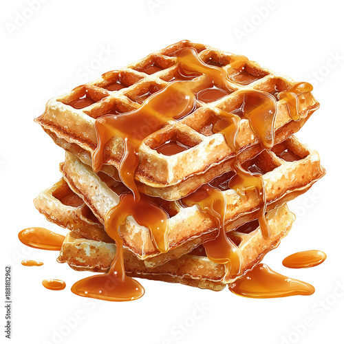 double delicious waffle isolated over white background