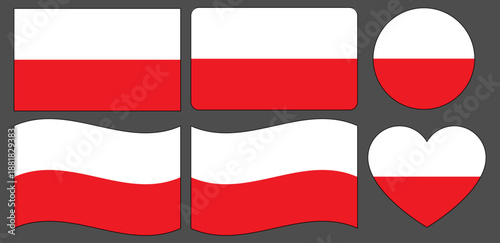 National flag of Poland consists of two horizontal stripes of equal width, the upper one white and the lower one red. The two colours are defined in the Polish constitution as the national colours.