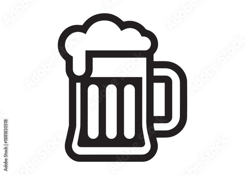 Beer Mug icon, Editable Solid Vector Illustration