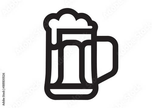 Beer Mug icon, Editable Solid Vector Illustration
