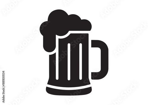 Beer Mug icon, Editable Solid Vector Illustration