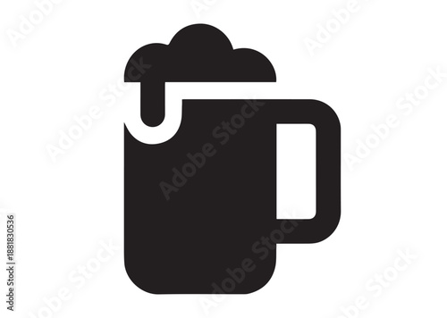 Beer Mug icon, Editable Solid Vector Illustration