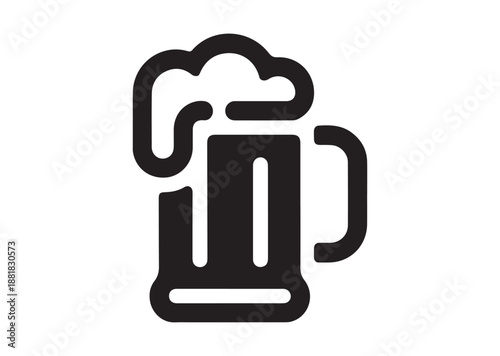 Beer Mug icon, Editable Solid Vector Illustration