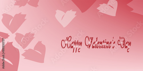 Happy Valentine's Day banner with red and pink 3d hearts, modern art design for website, design media, poster . modern design, flayer