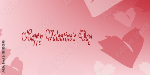 Happy Valentine's Day banner with red and pink 3d hearts, modern art design for website, design media, poster . eps10, web