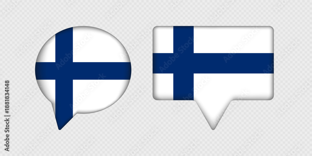 Fototapeta premium Flag Finland in speech bubble.