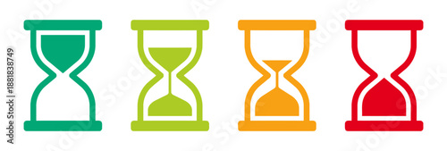 Hourglass set with different time intervals vector illustration