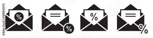Discount mail icon vector illustration