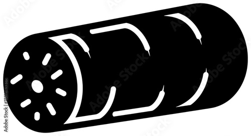 Black and white cylinder with holes