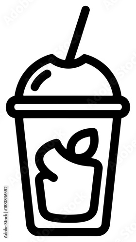 Refreshing fruit smoothie in a cup