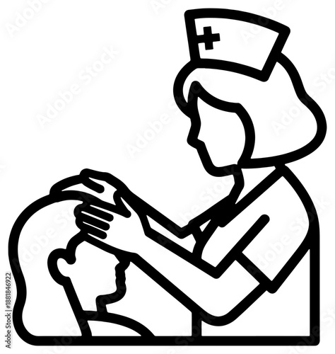 Nurse caring for infant