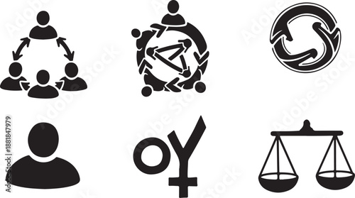 Diversity Equity Inclusion Symbols for Social Justice and Equality