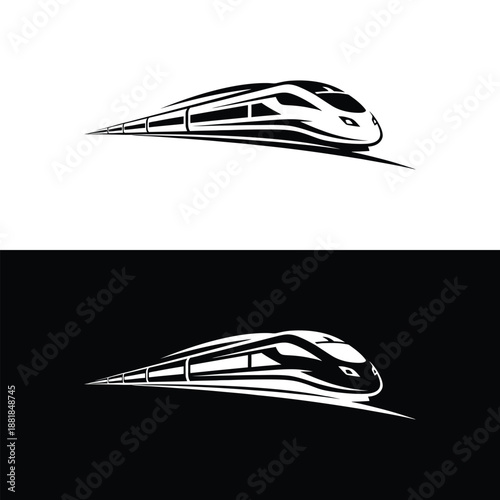 high speed train modern logo. high speed train icon.