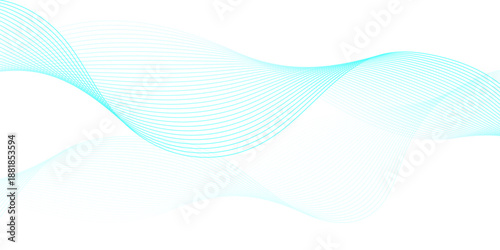 Abstract blue wave lines background with dynamic cyan curves flowing on white, combined with layered sinusoidal mesh on black forming digital sound frequency patterns for futuristic technology design.