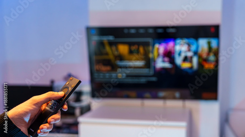 Foto Remote Control and Streaming TV Scene