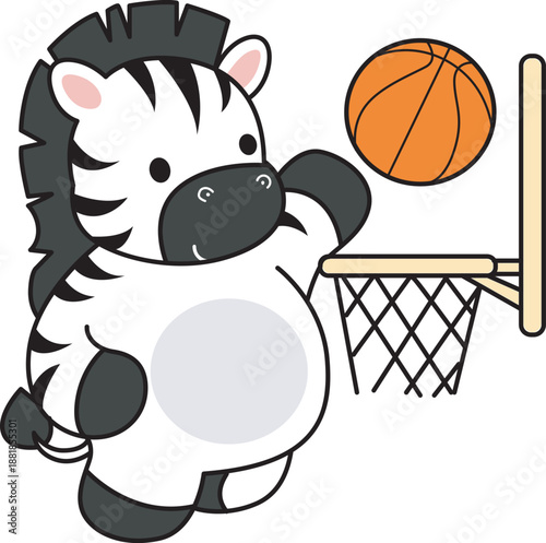 Illustrations of cute Zebra character clip art for kids. Zebra 