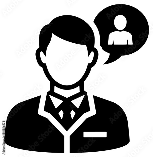 Man thinking with idea bubble