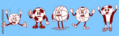 Fun cartoon football character with expressive face and limbs. Can be used for sports graphics, kids designs, mascots and humorous illustrations.