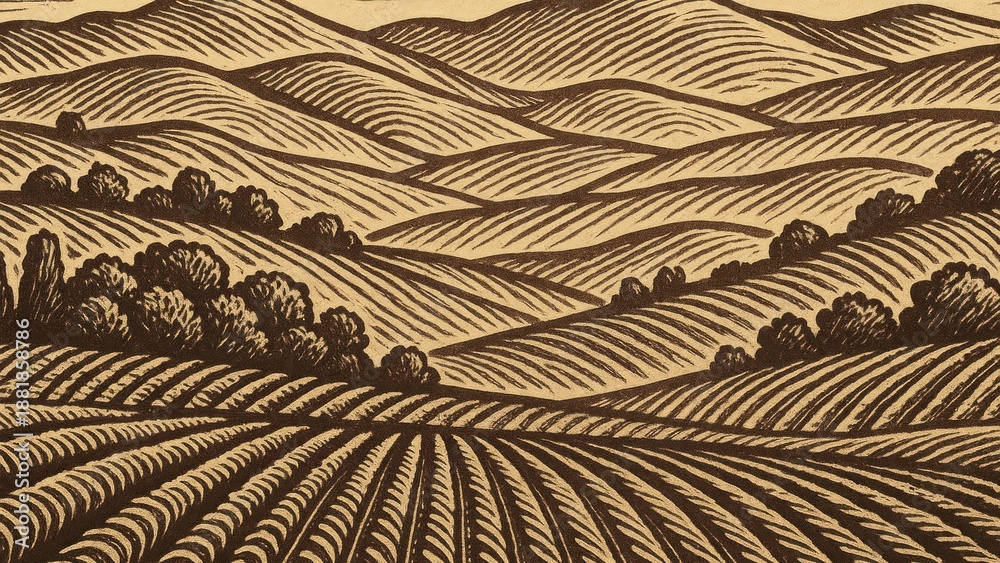 Obraz premium Vintage rural landscape desktop wallpaper