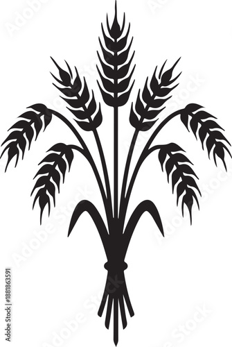 Barnyard Millet icon in silhouette white background.