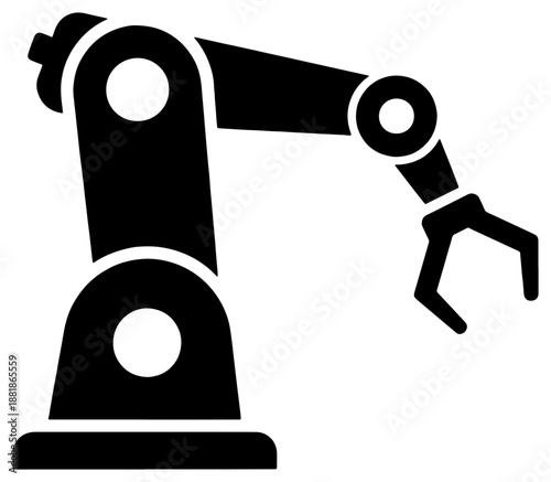 Industrial robot arm in action