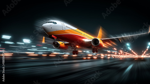 Wallpaper Mural A passenger plane at an airport above a runway. Torontodigital.ca