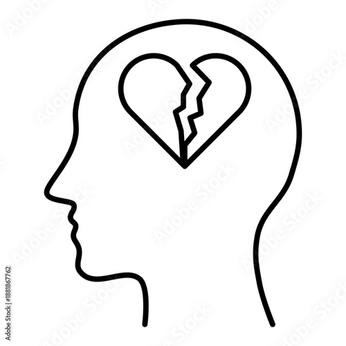 mental break line icon with editable stroke