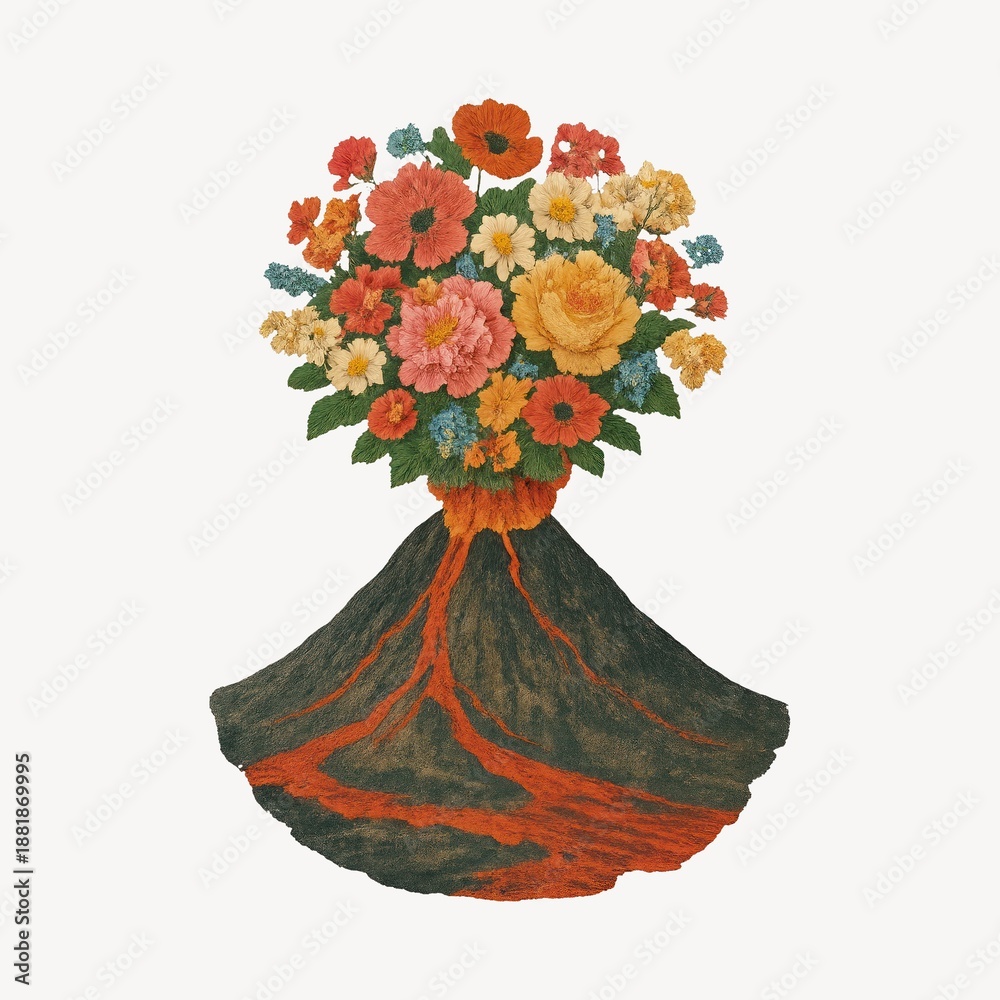 Fototapeta premium Floral eruption vibrant bouquet