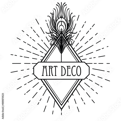 Black and white vector set of decorative Art Deco geometric elements. Elegant line art shapes inspired by 1920s design, perfect for frames, borders, posters, invitations, coloring books.