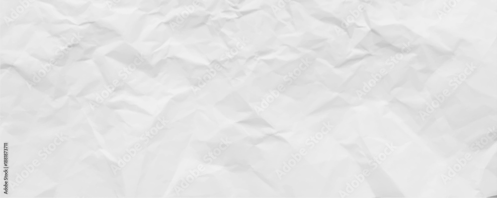 Fototapeta premium Close-up macro view of a wrinkled white paper surface, A high-angle view of a sheet of white paper, crumpled and wrinkled