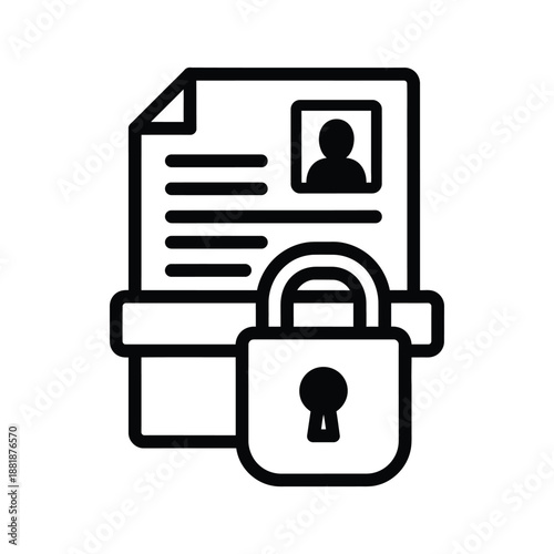 Secure personal document file protected by large metal padlock