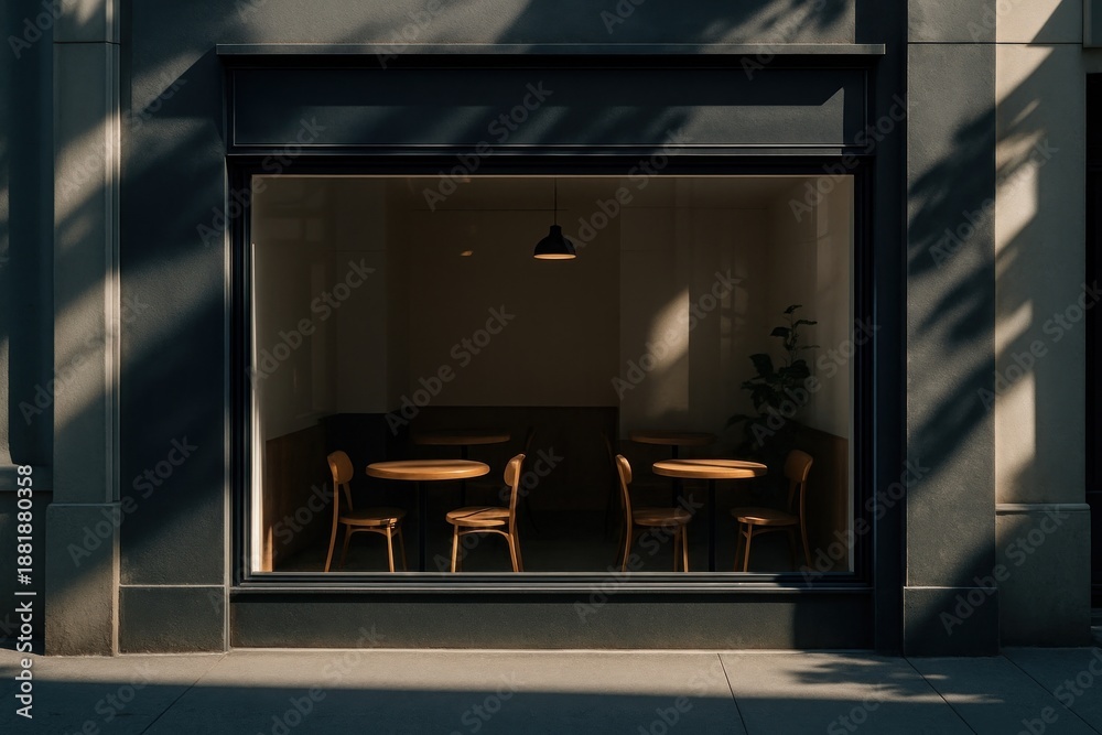 Naklejka premium Minimalist cafe interior design.