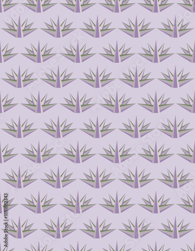 On a delicate lilac background, there are triangles of gray, milky, lilac stripes for textiles, postcards, presentations.