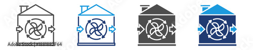 venting system icon set multiple style