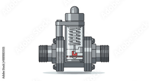 Detailed illustration of a pressure reducing valve's internal mechanism.
