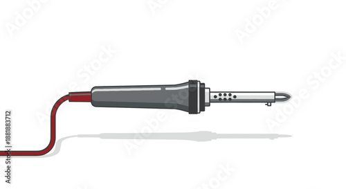 Soldering Iron Tool Vector Illustration on White Background