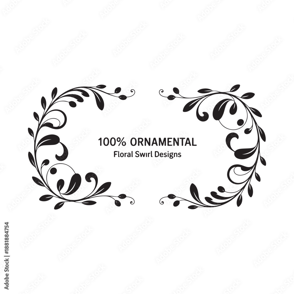 Fototapeta premium Elegant Floral Label Ornament
