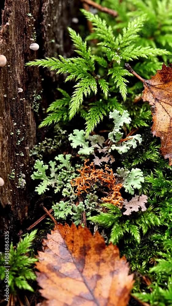 custom made wallpaper toronto digitalDelicate Foliage Movement Macro perspective on tiny ferns, sprouting shoots, or individual leaves, showing very gentle, almost imperceptible sway from a faint breeze or air current.