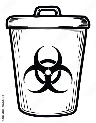 Securely dispose of hazardous materials with this specialized biohazard waste bin, ideal for medical facilities, laboratories, or educational safety presentations.