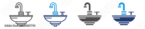 sink icon set multiple style