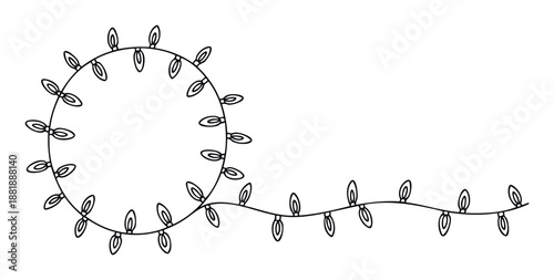 Decorative string lights in a playful round and wavy arrangement perfect for holiday greetings, party invitations, or festive event promotions