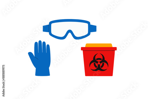 Protective gear and waste container for hazardous materials in a lab