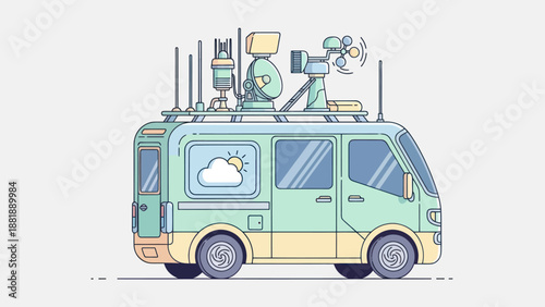 Weather monitoring vehicle equipped with meteorological instruments