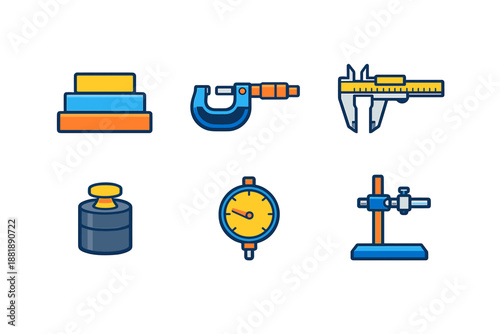 Tools and equipment used in measurement and weighing for various