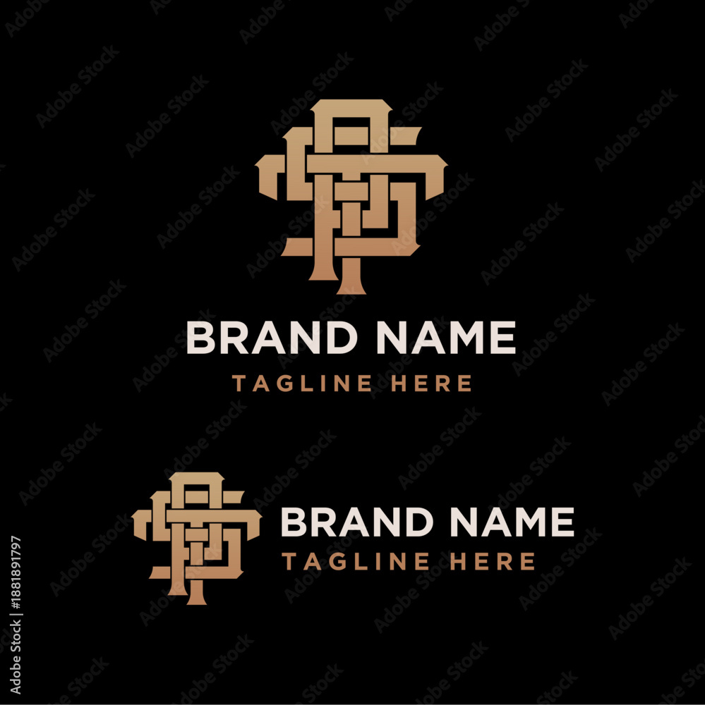 Obraz premium creative monogram initial letter tsp logo design. vector illustration