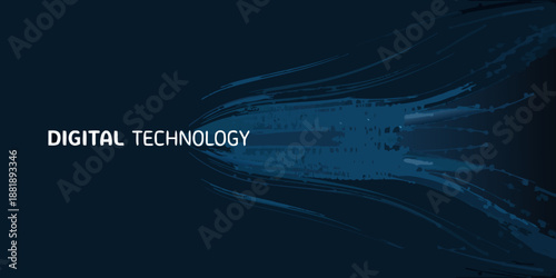 digital technology concept with abstract blue background