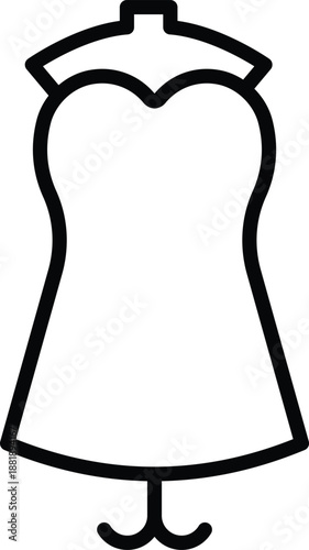 Sleeveless dress on clothing rack silhouette