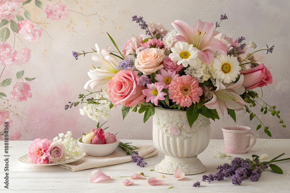 custom made wallpaper toronto digitalRed heart-shaped gift boxes and 3D decorative hearts on a crimson studio background