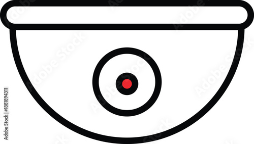 Round security surveillance camera device symbol